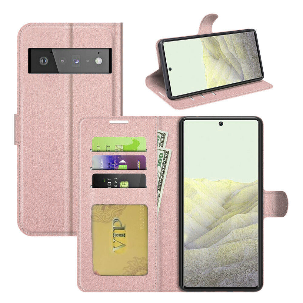 Leather Folio Wallet Case for Google Pixel 6 Pro Leather Folio Wallet Case for Google Pixel 6 Pro